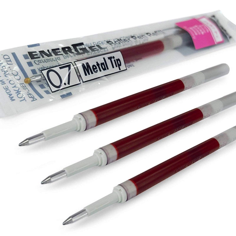 بنتل 4 × رأس معدني لإعادة التعبئة من PENTEL Energel 0.7 مم LR7 - يناسب Energel Xm، BL77/BL57/BL37 - وردي - Image 1
